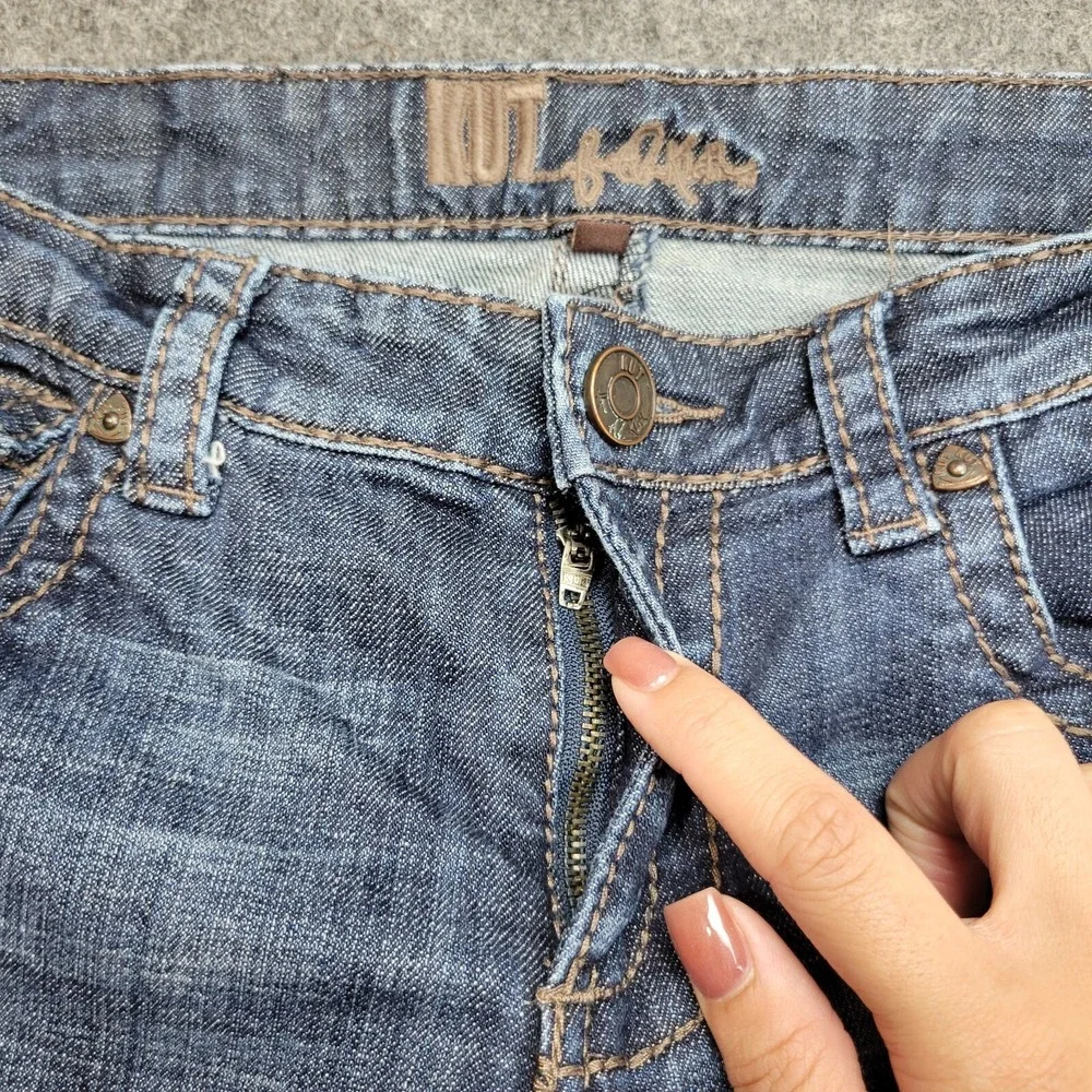Kut From The Kloth Jeans Womens 8 Medium Wash Bootcut Embroidered Stretch Y2K - Picture 6 of 14